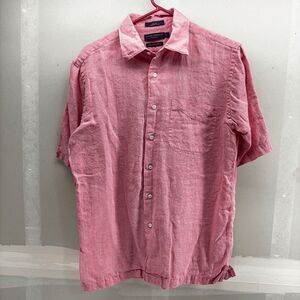 Daniel Cremieux Classic Fit Shirt Mens M Pink 100% Linen Fine Italian Fabric